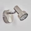 Edain wall light, wall spotlight LED chrome, matt nickel, 1-light source