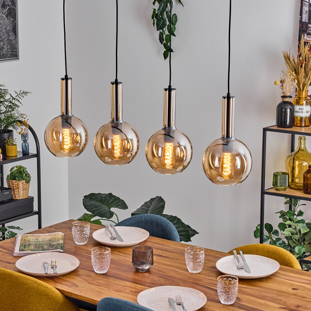 Tador hanging light, globe light, pendant light black, 4-light sources