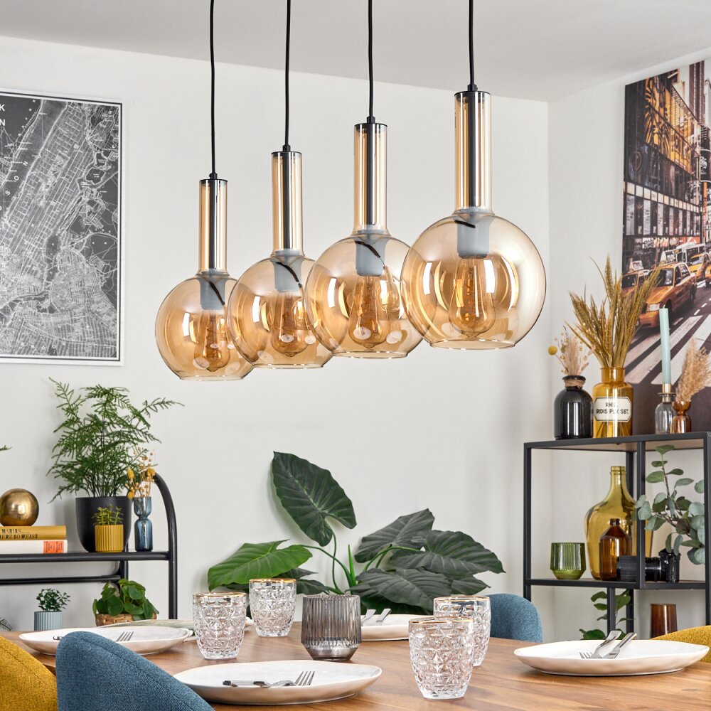 Tador hanging light, globe light, pendant light black, 4-light sources