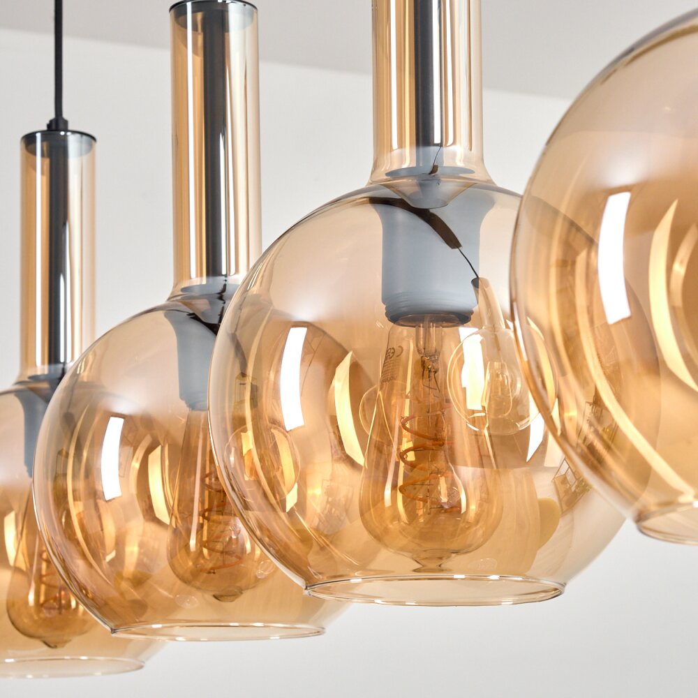 Tador hanging light, globe light, pendant light black, 4-light sources