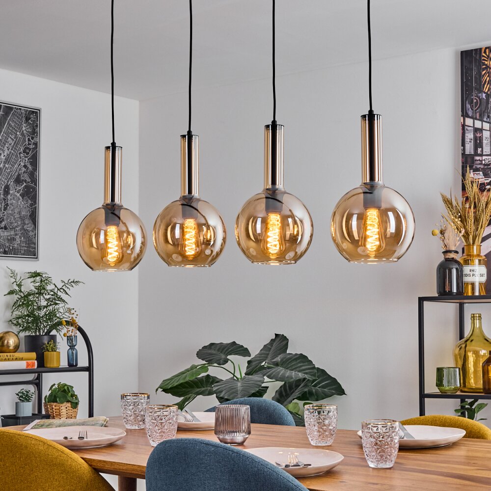 Tador hanging light, globe light, pendant light black, 4-light sources