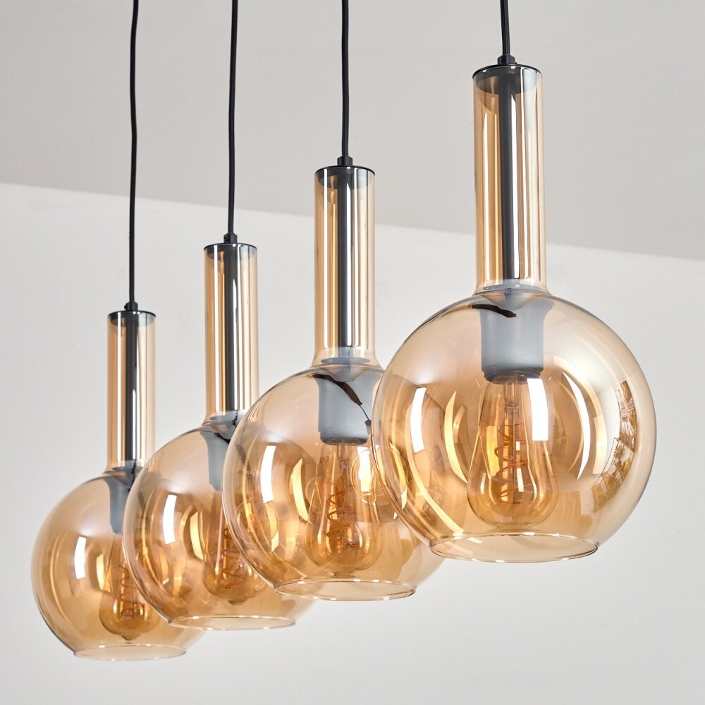 Tador hanging light, globe light, pendant light black, 4-light sources