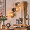 Koyoto globe light, wall light gold, black, 3-light sources