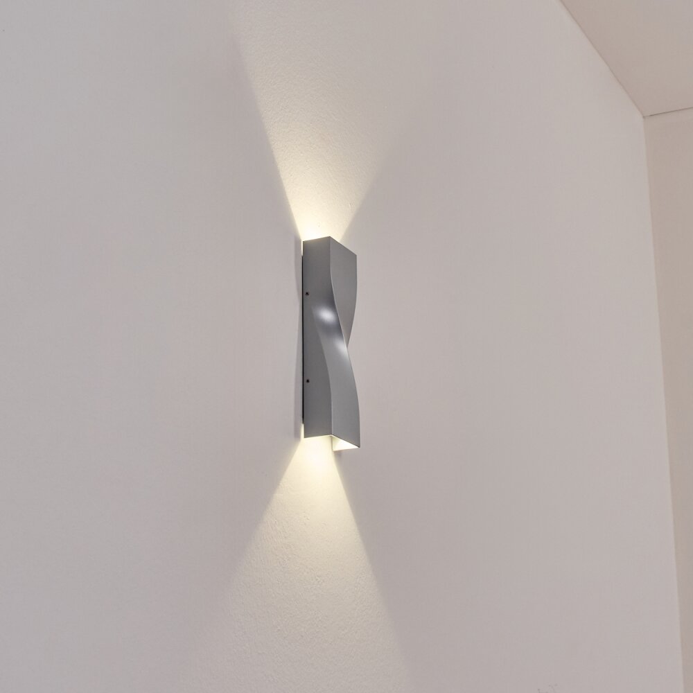 Halan outdoor wall light, Up & Down Light, wall light LED silver, 2-light sources