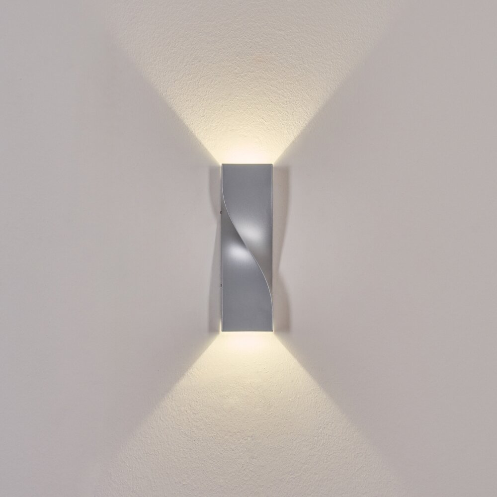 Halan outdoor wall light, Up & Down Light, wall light LED silver, 2-light sources