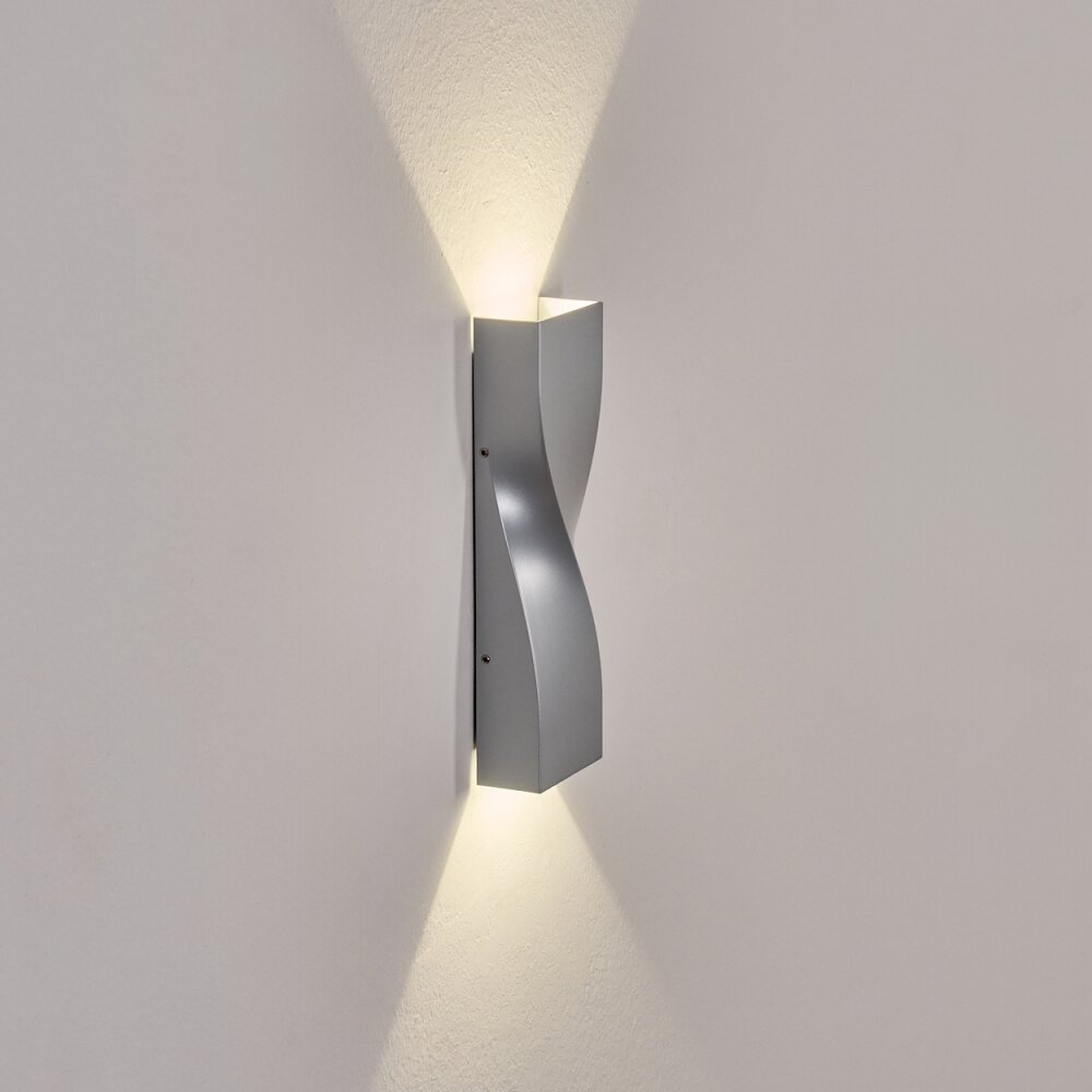 Halan outdoor wall light, Up & Down Light, wall light LED silver, 2-light sources