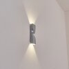 Halan outdoor wall light, Up & Down Light, wall light LED silver, 2-light sources