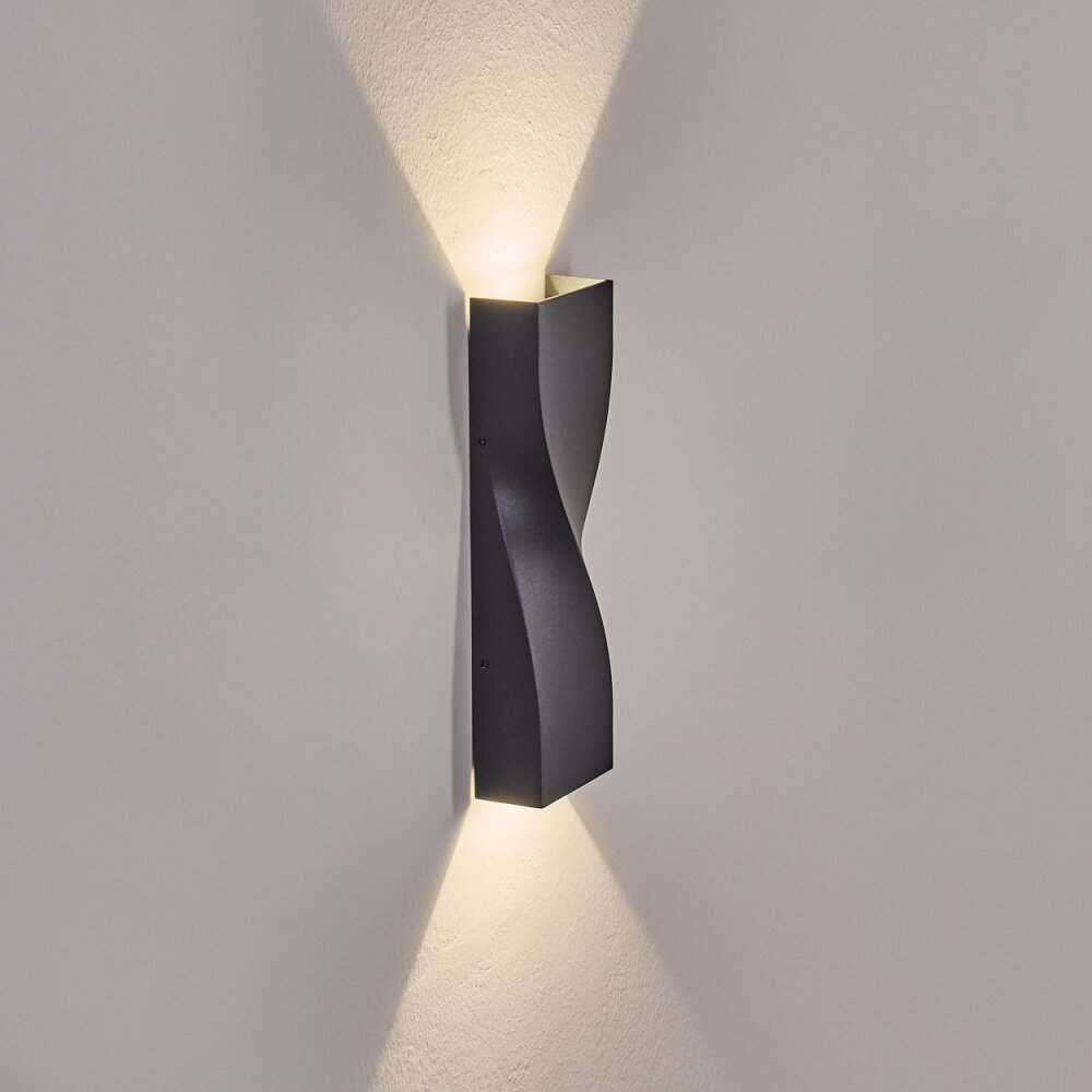 Halan outdoor wall light, Up & Down Light, wall light LED black, 2-light sources