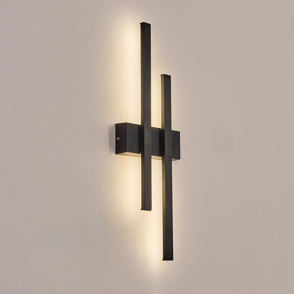 Glara outdoor wall light, wall light LED black, 2-light sources