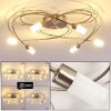 Gordola Ceiling Light LED brushed steel, 6-light sources