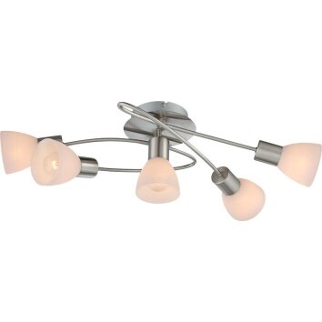 Globo ceiling light matt nickel, 5-light sources