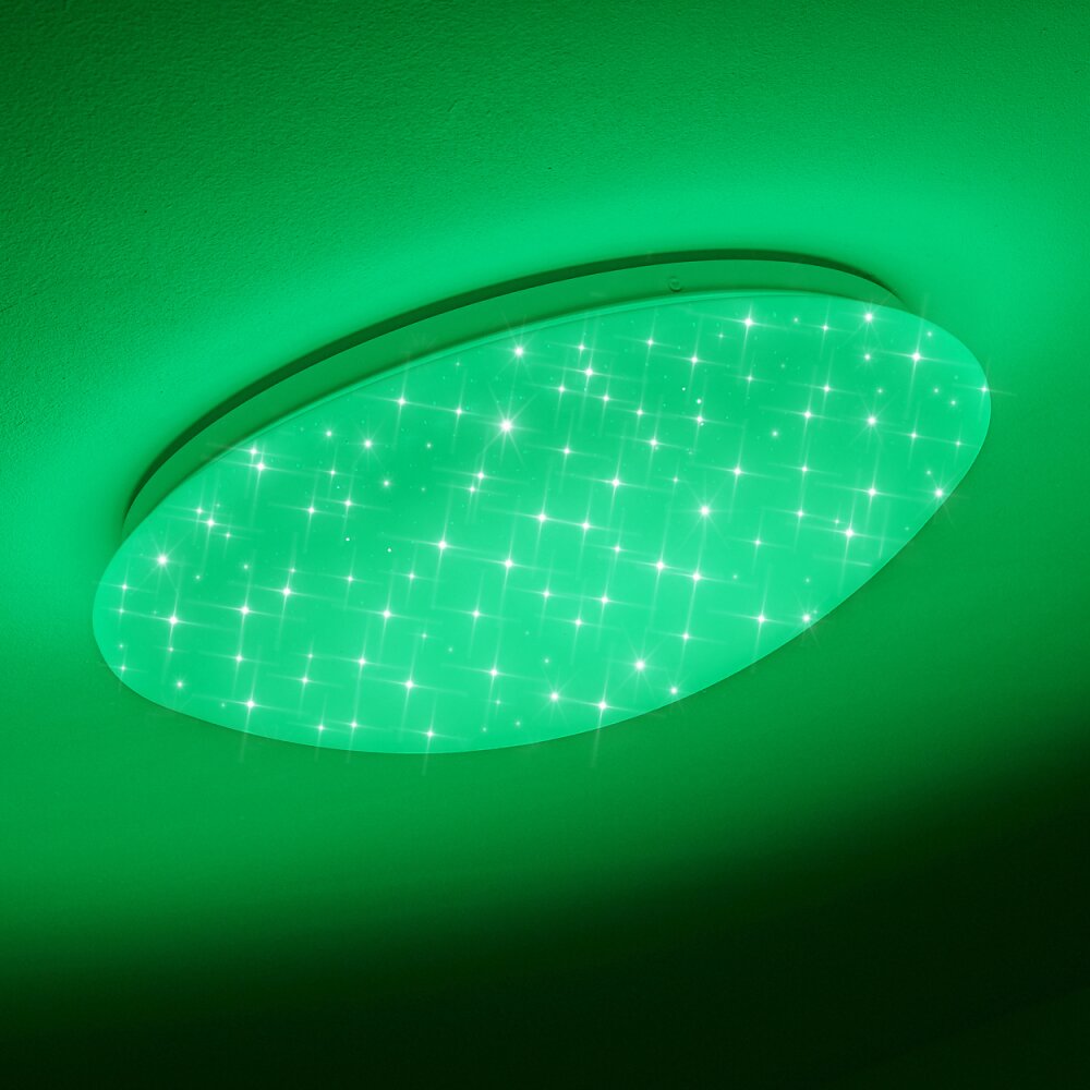 Brighton STAR Ceiling light LED white, 1-light source, Remote control, Colour changer