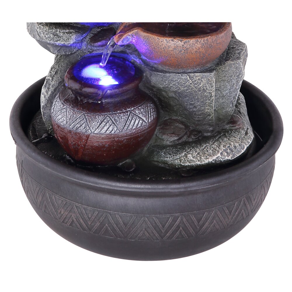 Globo FONTANA fountain grey, black, 1-light source, Colour changer