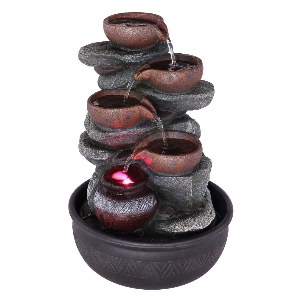 Globo FONTANA fountain grey, black, 1-light source, Colour changer