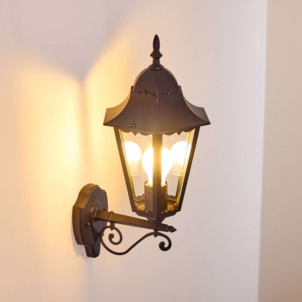 Hongkong outdoor wall light black, 1-light source