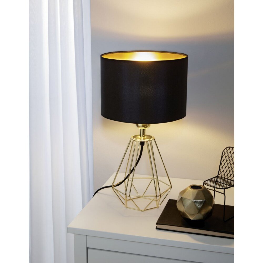 Mens Inzichtelijk Overleg Eglo CARLTON 2 table lamp black, gold 95788 | illumination.co.uk