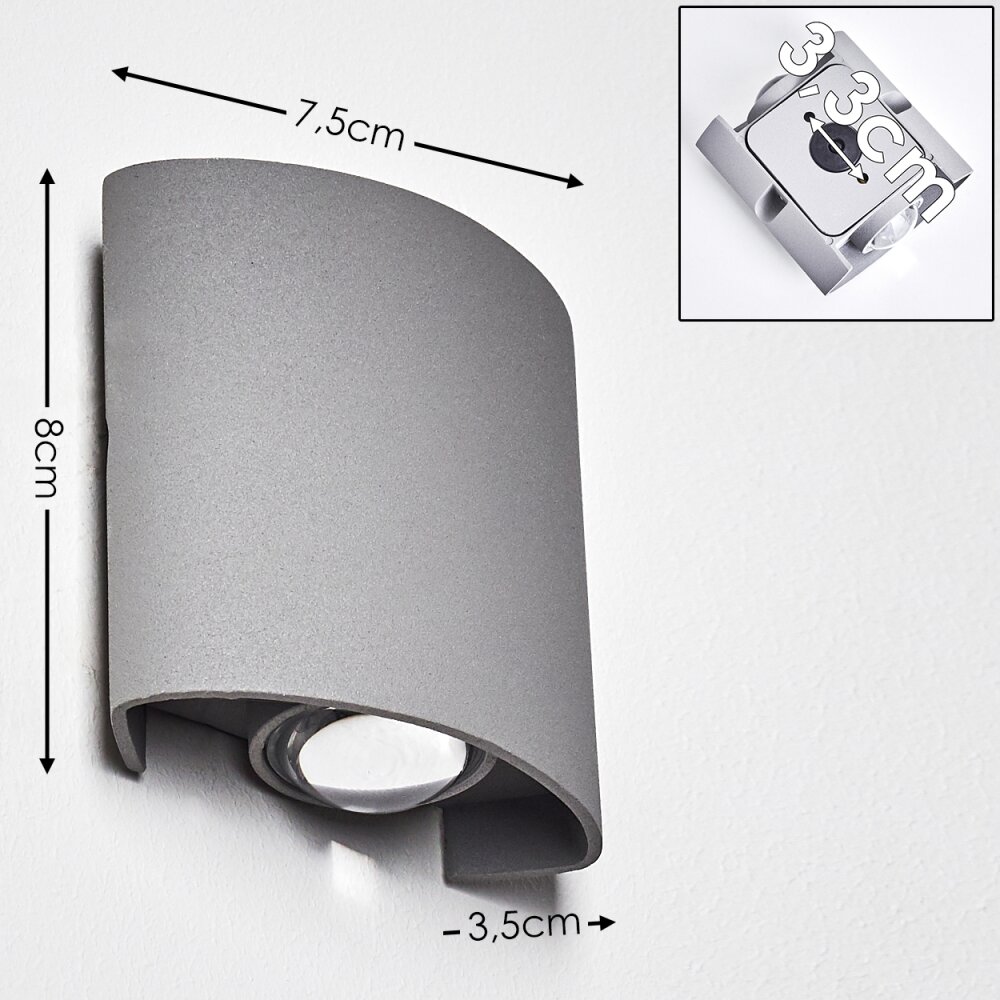 ABAIANG Outdoor Wall Light LED grey, 1-light source