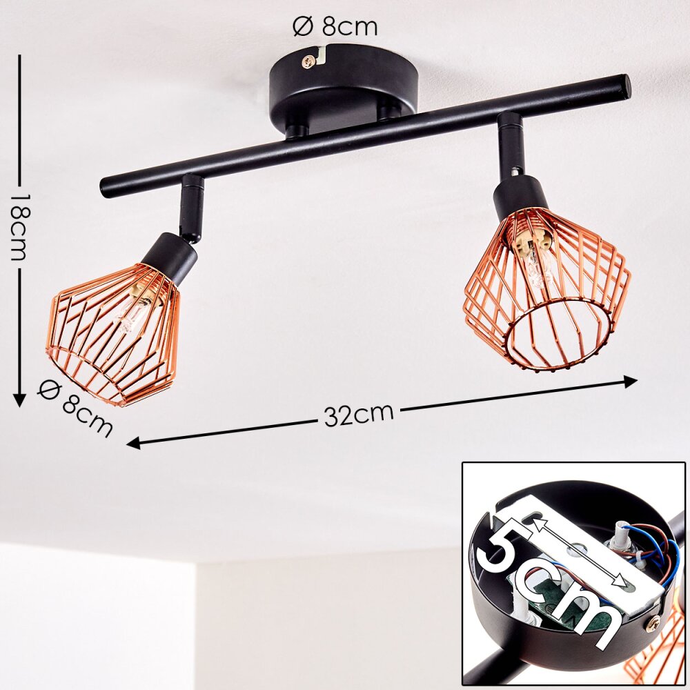 GRÖNHÖJ Ceiling Light black, 2-light sources