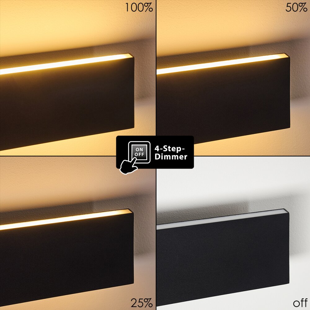 Obion Wall Light LED anthracite, 2-light sources