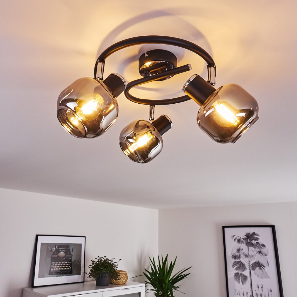 Black and deals chrome ceiling light